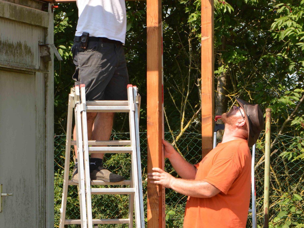 Bau des Containerdaches 2020