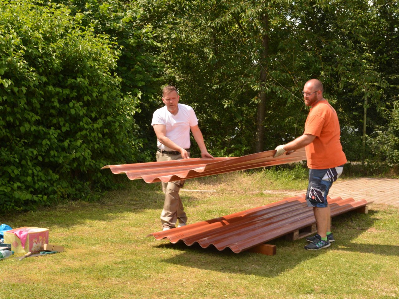 Bau des Containerdaches 2020